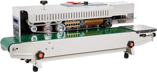 VEVOR Continuous Bag Band Sealing Machine, 0.24-0.47 in\/6-12 mm Seal Width, Horizontal Band Sealer Machine with Digital Temperature Control, Bag Sealer for 0.02-0.8 mm Plastic Bags, Inflation Function