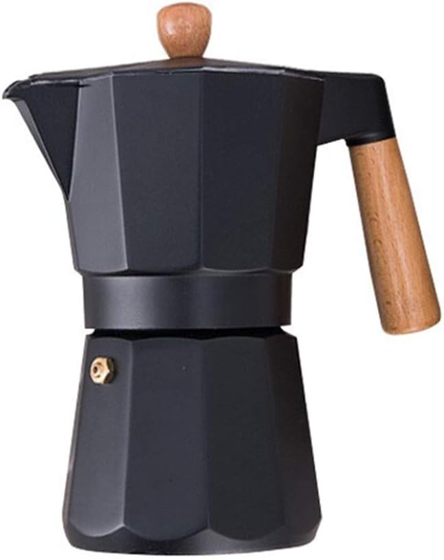 Mocha Pot Moka Pot Hand-Cooked Coffee Pot Household Espresso Coffee Pot Set Appliances Stovetop Coffee Makers (Color : Black, Size : 3 Cup) (Black 3 Cup)