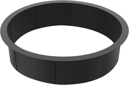Happybuy 45-Inch Fire Pit Ring, Heavy Duty Carbon Steel, 10-Inch Height, DIY Campfire Insert for Outdoor Camping, Bonfires, In-Ground or Above-Ground Use