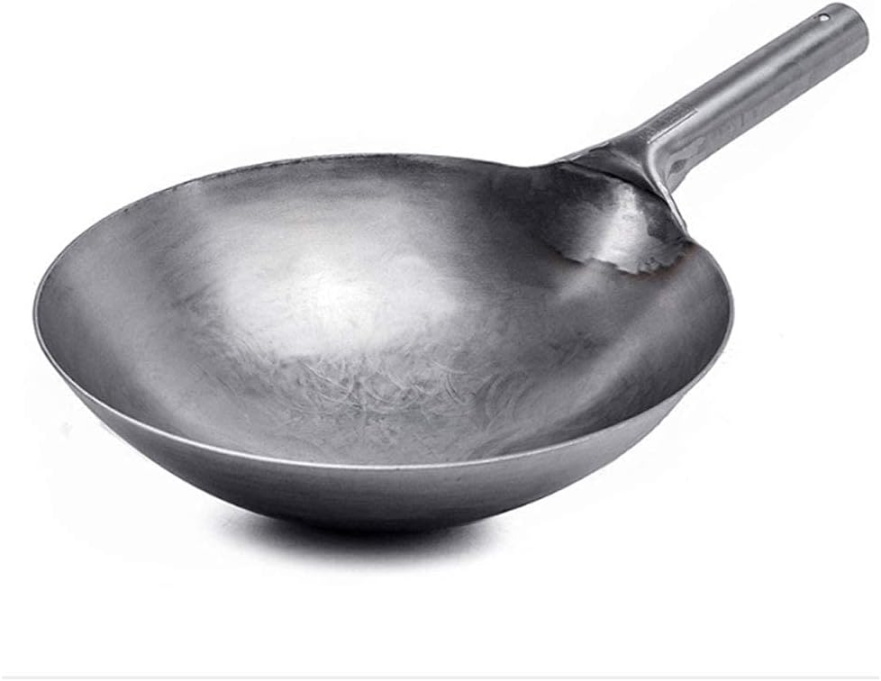 Iron Cooking Pot, Chinese Traditional Hand-Forged, Non-Stick, Thickened, Uncoated, for Home Kitchen ()
