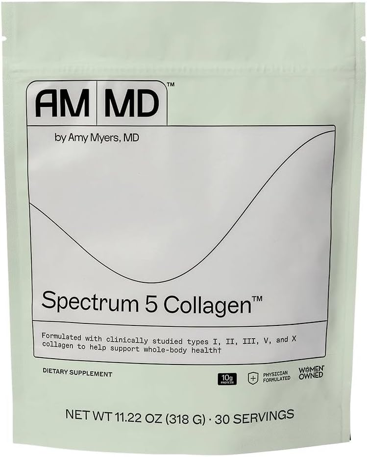 Amy Myers MD Spectrum 5 Collagen Peptides Powder - Daily Collagen Supplement for Healthy Hair, Skin & Nails - for Joint Support, Gut & Immune Health - 30 Servings