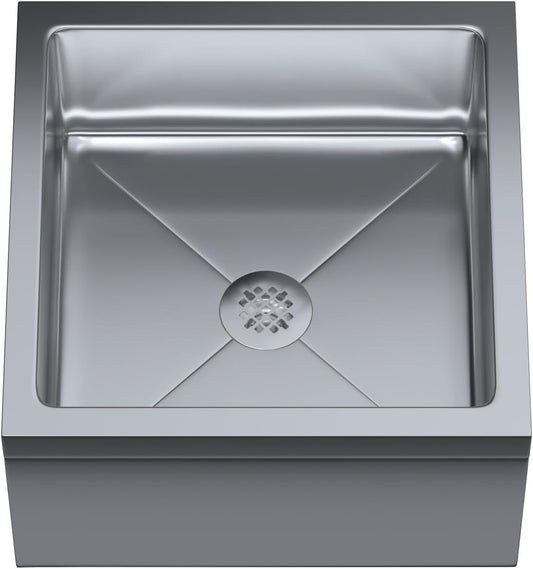 Stainless Steel Floor Mop Sink | 304 Stainless Steel | NSF (24" x 24" x 13")