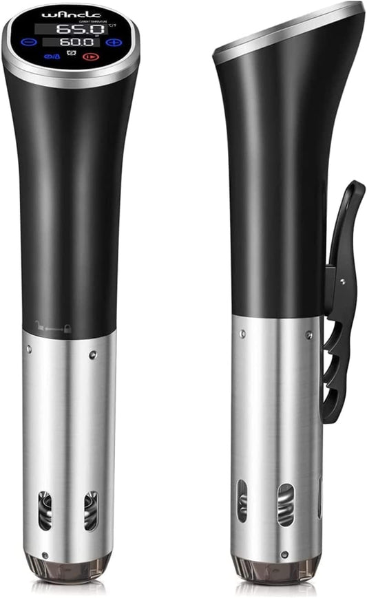 Sous Vide, Wancle Sous Vide Cooker 1100W IPX7 Waterproof Thermal Immersion Circulator With Reservation Function, Easy to store