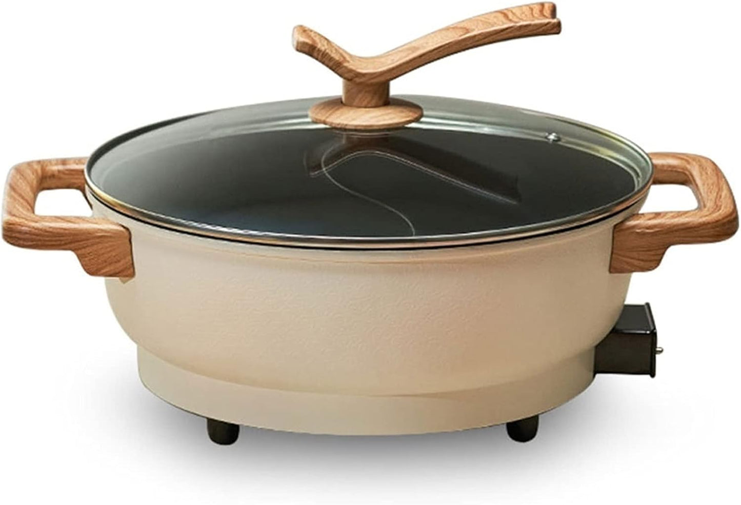 HHWKSJ Multifunction Hot Pot with Split Cooker Non-Stick Skillet Hot Pot Frying Pan with Temperature Control Soup Cookware 5L for 2-8 Person Family Party