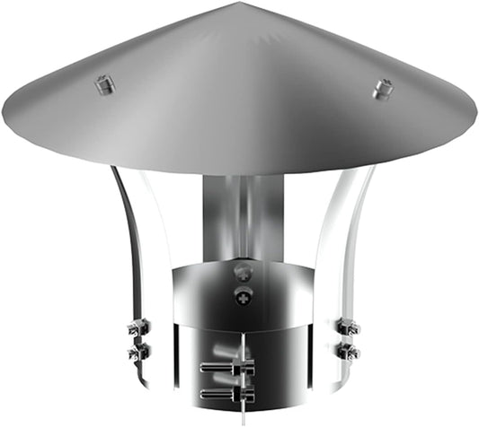 Stainless Steel Fireplace Attachment Rain and Snow Protection Smoke Protection Grille for Chimney Attachment 12 cm