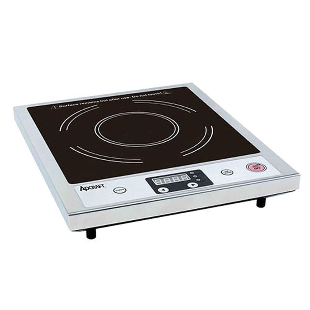 Adcraft IND-A120V Slim Design Countertop Induction Range Cooker with One Burner, Stainless Steel, 120v, Silver, 13 in. W x 15.75 in. D x 2.38 in. H