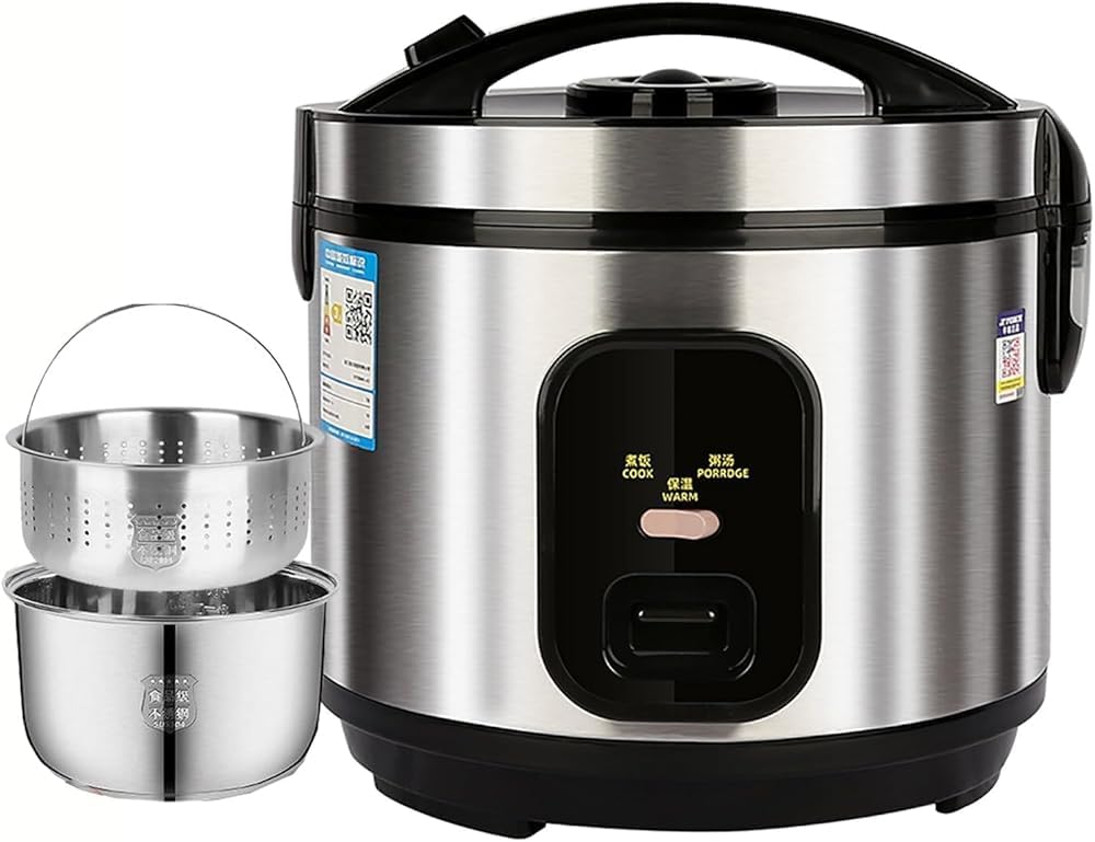 Rice Cooker, Low-Sugar, 2-5L Capacity, Household Kitchen Appliance with 304 Stainless Steel Liner, Ideal for 1-8 People, Perfect for Rice and Soup(4L)