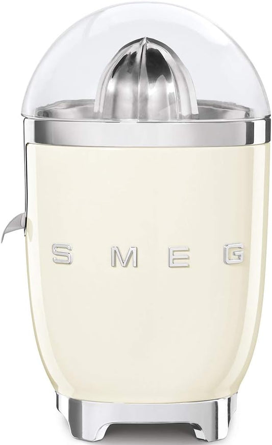 SMEG CJF11 Citrus Juicer – Retro Style Electric Juicer with Stainless Steel Reamer, Anti-Drip Spout & BPA-Free Dome Lid – Easy Clean, One-Touch Operation-Cream