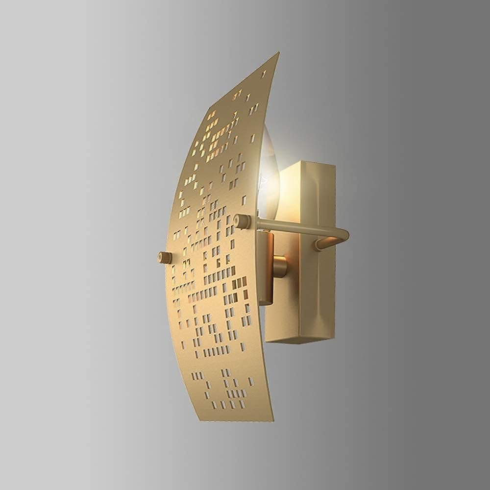 Postmodern Copper Wall Lamp, Cupped Art Accessory, Matte Gold Finish with E14 Plug, Wall Light, Mini Lighting, Wall Mounting Appliance for Living Room, Headboard Wall Lamp