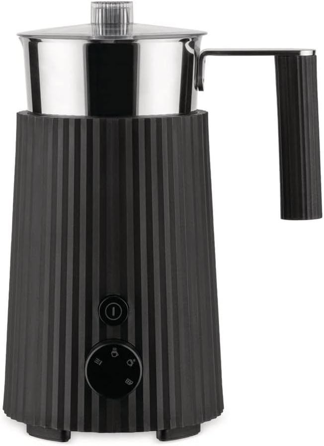 Alessi Plissé Multifunction Milk Frother/Jug Black