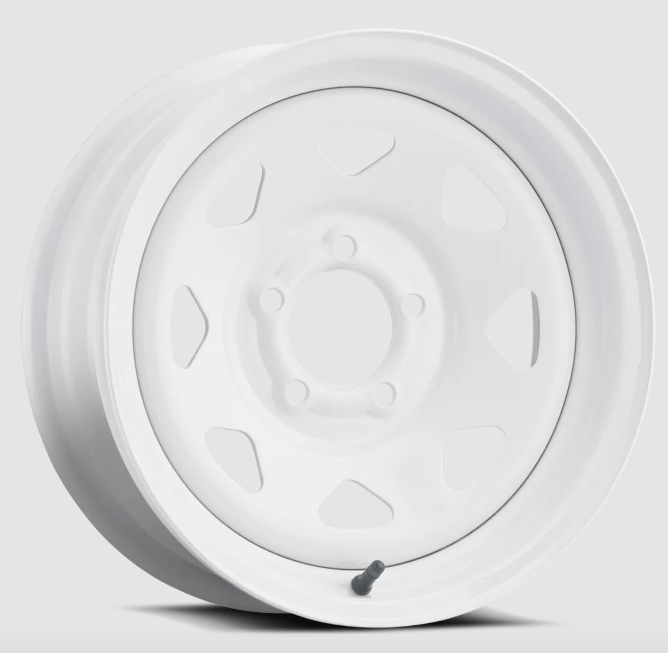 Allied Wheel 20W White 8 Spoke 15X6 5X4.5 Trailer Wheel, Durable Gloss White Finish Steel Wheel for Trailers, Protective E-Coating