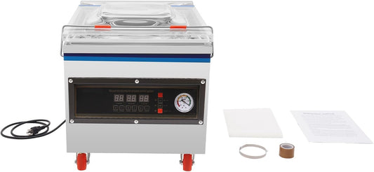 360W Electric Vacuum Packing Machine, Tabletop Food Vacuum Sealer Chamber Machine with 2L Pure Copper Vacuum Pump and Sealing Bags, Commercial Vacuum Food Packing Machine Meat Vegetables Sealer