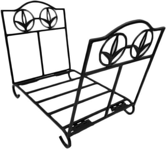 Firewood Holder Metal Firewood Storage Organizer Heavy Duty Indoor Outdoor Log Rack Wood Stacked Black Wood Rack Holder.