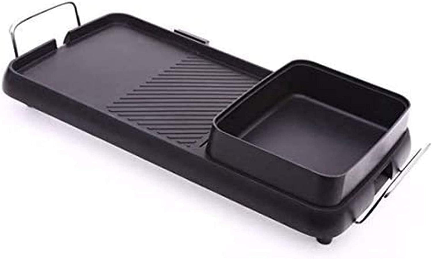 BBQ Hot Pot, Non-stick Cleaning Integrated Double Pot Rice Cooker, Electric Barbecue Electric Hot Pot Electric Baking Pan Barbecue grills,Household Nonstick Electric Griddle