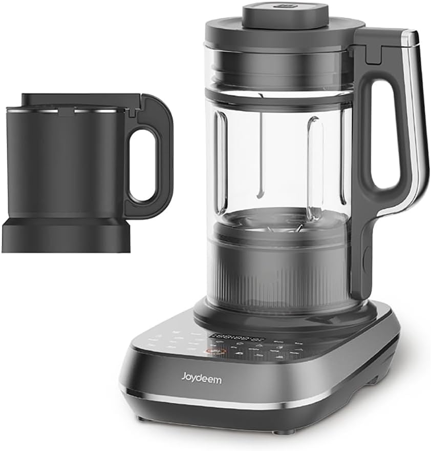 Joydeem Soymilk Maker Machine, Heated Blender with Grind Cup, Low Noise Variable Frequency Brushless Motor, 1.75L Capacity, Black, JD-B1Pro