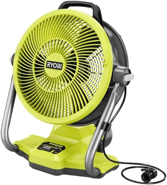 RYOBI ONE+ 18V Cordless Hybrid WHISPER SERIES 12 in. Misting Air Cannon Fan (Tool Only) (Renewed)