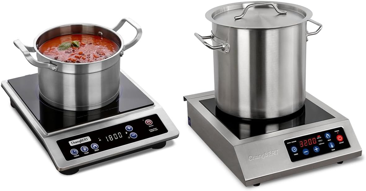 ChangBERT Induction Cooktop, 1800W NSF Certified Countertop Burner & Portable Induction Cooktop 208-240V 3200W NSF Certified Commercial Range Countertop Burner Pro Chef Professional Hot Plate