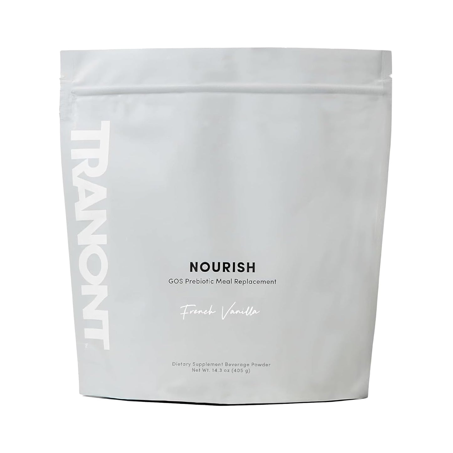 Tranont Nourish French Vanilla | 14.3oz | Superfood & Protein Powder Mix for Healthy Skin, Digestion, and Energy | Plant Based Meal Replacement Shake with Vitamins, Minerals, & Prebiotics