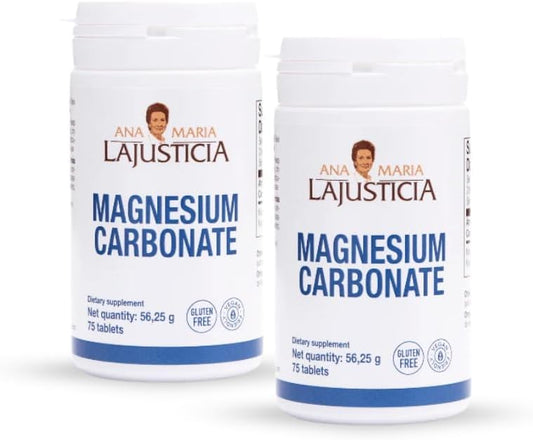 ANA Maria LAJUSTICIA Magnesium Carbonate, 75 Tablets, Gluten Free, Kosher, Vegan, 56.25 GR- 2 Units