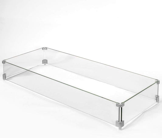 35" x 21" Glass Wind Guard for Rectangular Fire Table
