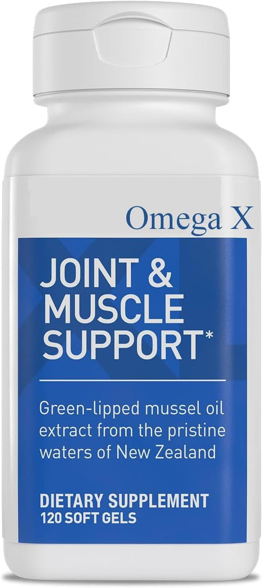 Omega X Joint and Muscle Support Supplement, Green-Lipped Mussel Oil Extract, 120 Soft Gels