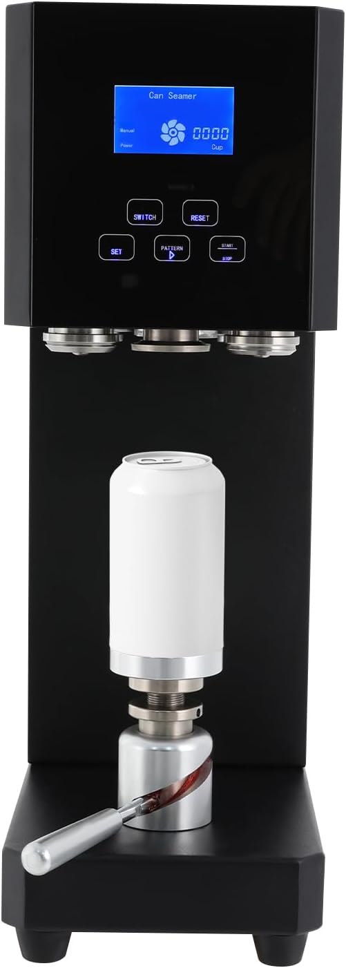Automatic Can Sealing Machine, 370W Electric Cup Sealer Machine with Counter & LED Display, 2.17\u201D Dia. & 4.53\u201D-6.69\u201D Height Tin Can Seaming Closing Capping Machine 110V