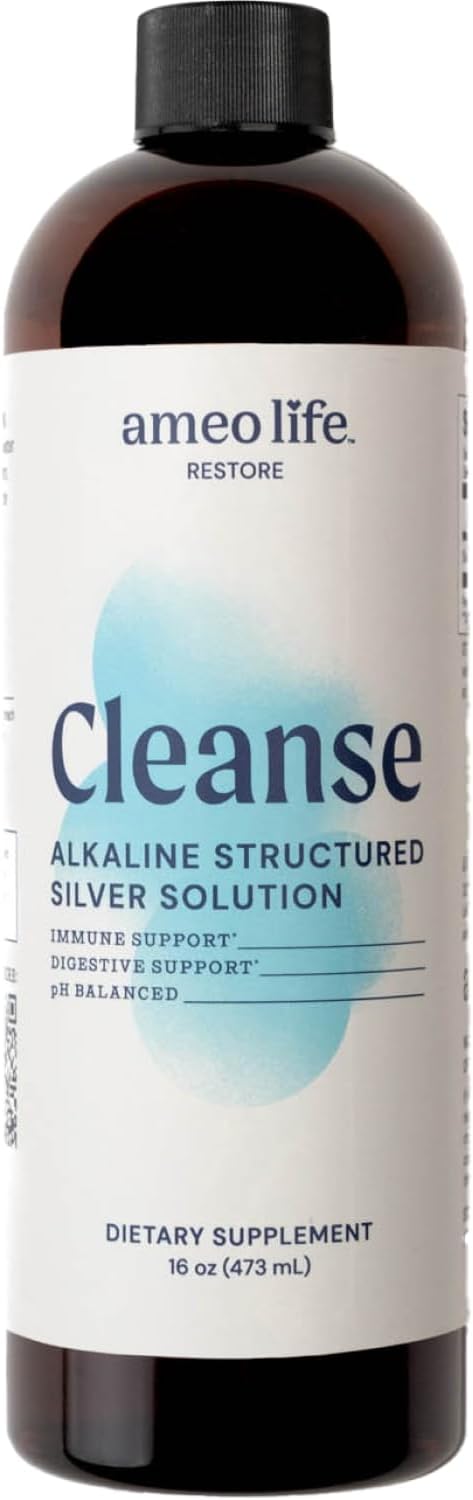 Ameo Life Colloidal Silver Liquid 30 PPM - Alkaline Structured Silver Water for Daily Immune Support & Gut Health, pH Balanced Colloidal Silver 30ppm Solution, 16 oz
