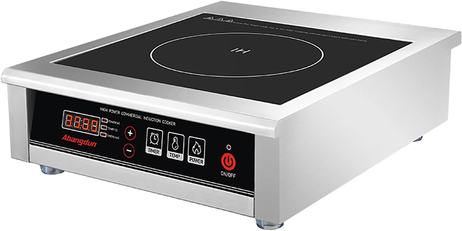 Commercial Induction Cooktop 3500W\/240V Induction Burner 18-hour Timer Hot Plate for Kitchen Restaurants Abangdun (Single Burner)