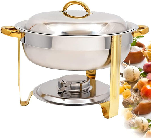 Buffet Stove, Stainless Steel Thickened Round Solid Steel Cover Buffet Stove, Household Solid Alcohol Stove for Cooking