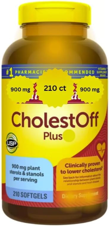 Nature Cholest-Off Plus 450mg Plant Sterols Natures Mades 210 Softgels Bundle | Gluten Free | Take 2 Softgels Twice Daily, Pack of 1