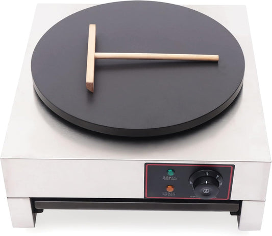 ONEUPING Commercial Crepe Maker Electric Griddle Crepe Maker 16 Inch 1700W Nonstick Professional Crepe Machine Maker, Round Crepe Griddle, 122°F-572°F Temp. Range for Crepes, Blintzes, Tortillas