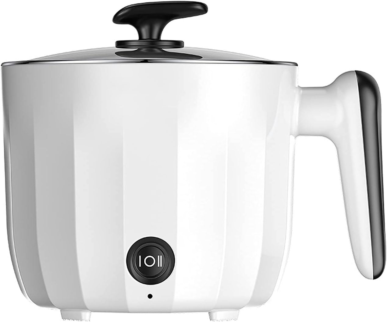 Non-Stick Electric Skillet, Electric Hot Pot, Electric Cooker, Multi-Functional Mini Pot for Noodles, 1.8L Electric Cooker with Steaming Rack,with Steamer (Without Steamer)