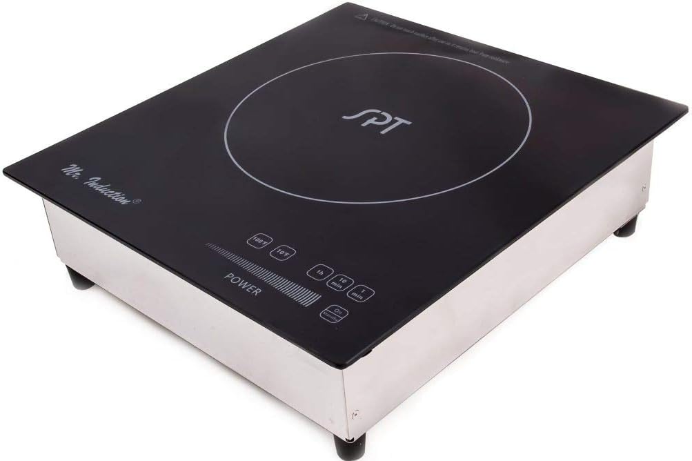 Mr. Induction SR-187RT Commerical 1800W Built-in Induction Cooker, Black/Silver