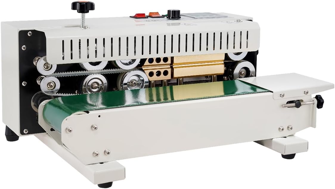 VEVOR Continuous Bag Band Sealing Machine, 0.24-0.47 in\/6-12 mm Seal Width, Horizontal Band Sealer Machine with Digital Temperature Control, Carbon Steel Bag Sealer for 0.02-0.8 mm Plastic Bags Films