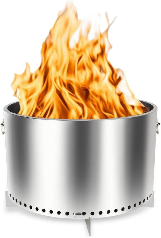 20.5" Smokeless Fire Pit, Wood Burning Camping Stove with Removable Stand & Ash Pan, Portable Outdoor Bonfire Fire Pit, Stylish Practical Solo Stoves for Camping Backyard Patio Beach