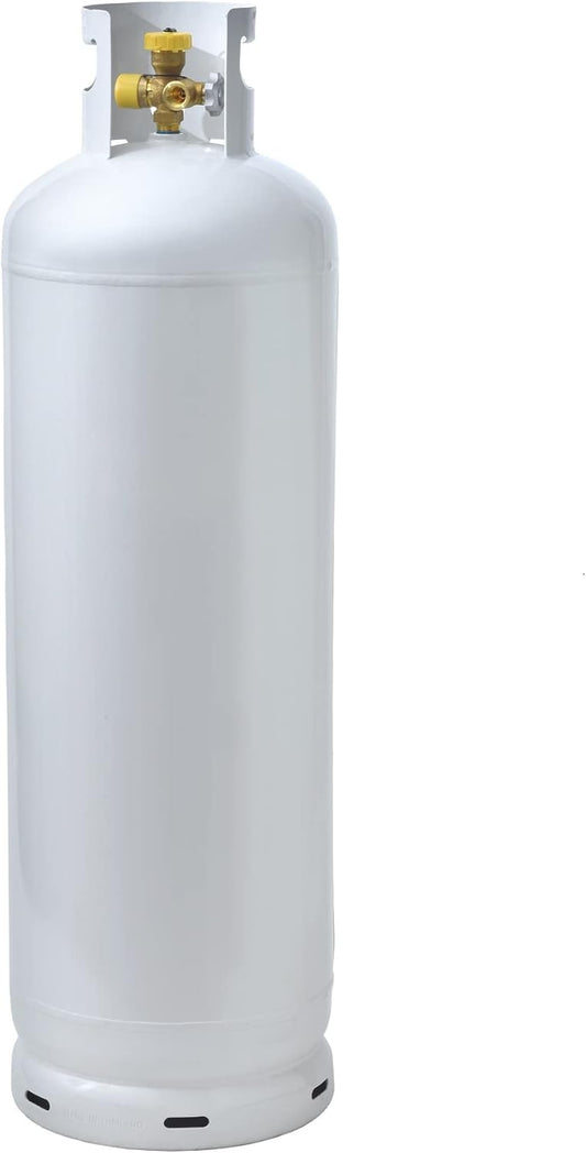 Flame King 100LB (23 Gal) Multi-Valve Propane Tank with High Capacity Filler, Great for Mixed Heating Systems, Home fireplaces, Dryers and Grills