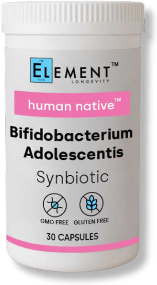 Human Native Bifidobacterium Adolescentis Synbiotic | Fewer Urgent Bowel Movements, Reduced Bloating/Gas, & Digestion Support | Clinically Studied Probiotic | 30ct (30 Day Supply)