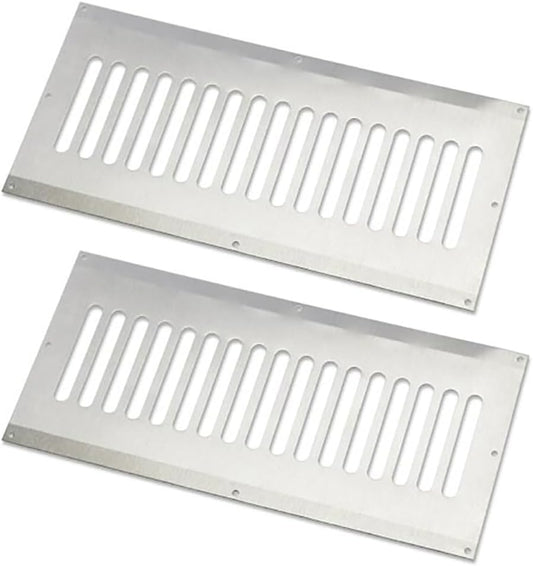 HPC Fire Flat Stainless Steel Enclosure Vents (EV-8X4SS-2), 8x4-Inch, Set of 2