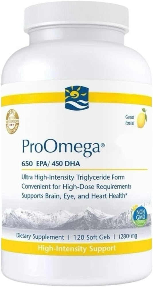 𝑷𝒓𝒐𝑶𝒎𝒆𝒈𝒂, Lemon Flavor, 120 Count，High-Potency 𝑭𝒊𝒔𝒉 𝑶𝒊𝒍 with 𝑬𝑷𝑨& 𝑫𝑯𝑨, Non-GMO, 1280 mg 𝑶𝒎𝒆𝒈𝒂-3, Good for Brain, Eye & Heart(Packaging May Vary)