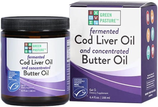 Green Pasture Butter Oil\/Fermented Cod Liver Oil Blended Gel - 6.4 oz.- Unflavored