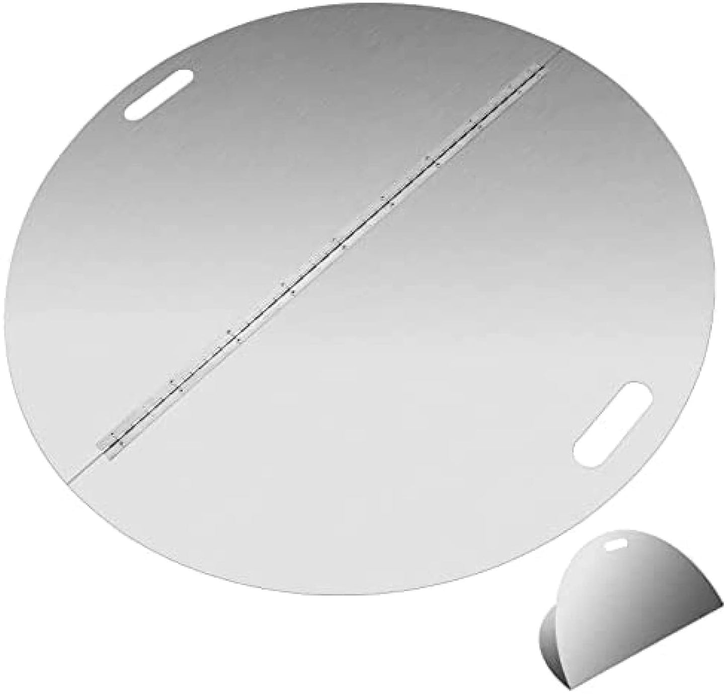 Fire Pit Heat lid, Stainless Steel fire Pit Cover, Round Burner Cover to Push Heat Down and Out, fire Pit lid Without Foldable Legs with Carrying Handle,40inch