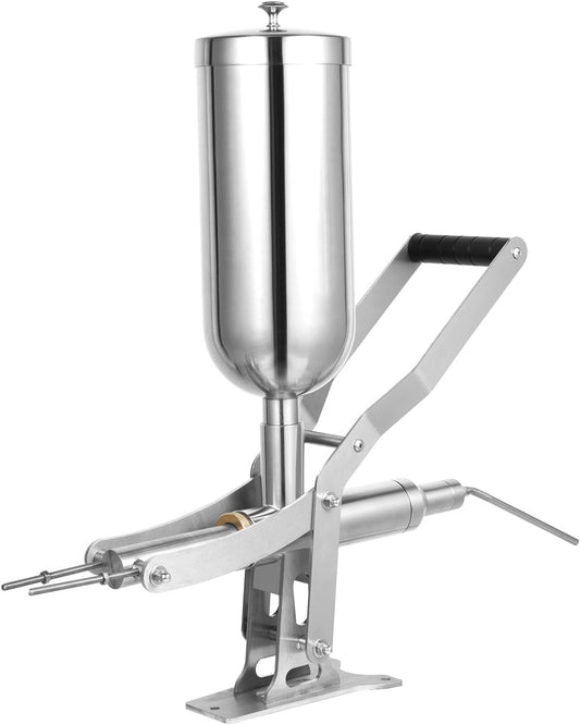 Manual Churro Filler, Commercial 5L Manual Operated Spanish Donuts Dessert Filler, Stainless Steel Donuts Filling Machine, for Kitchen Restaurant
