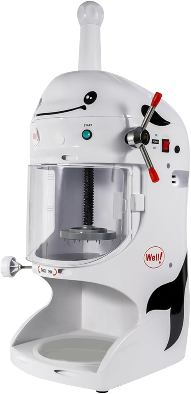 Commercial Shaved Ice Machine, Automatic Snow Cone Maker Electric Ice Shaving Machine Adjustable Thickness, Ice Maker Machine for Coffee, Bar, Milk Tea Shop, Hotel, Restaurant