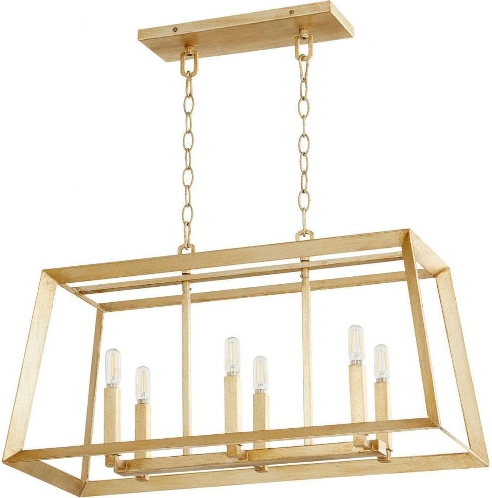 Cyan Design 10381 Hyperion Island Pendant, 6-Light 360 Total Watts, Aged Silver Leaf