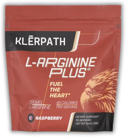 L-arginine Plus Raspberry, 30 Servings, L-arginine Supplement with 5110mg L-arginine, 1010mg L-citrulline, 100mg Red Wine Exract