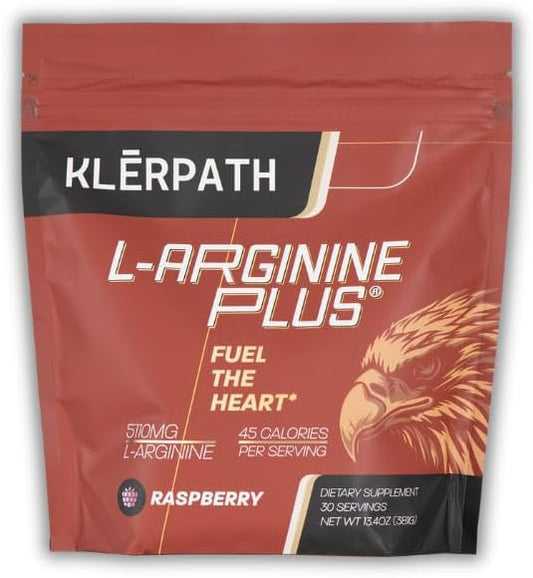 L-arginine Plus Raspberry, 30 Servings, L-arginine Supplement with 5110mg L-arginine, 1010mg L-citrulline, 100mg Red Wine Exract