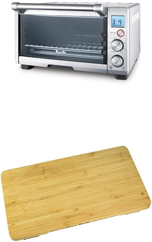 BREVILLE the Compact Smart Oven, Countertop Electric Toaster Oven BOV650XL with Breville BOV650CB Bamboo Cutting Board for use with BOV650XL Compact Smart Oven