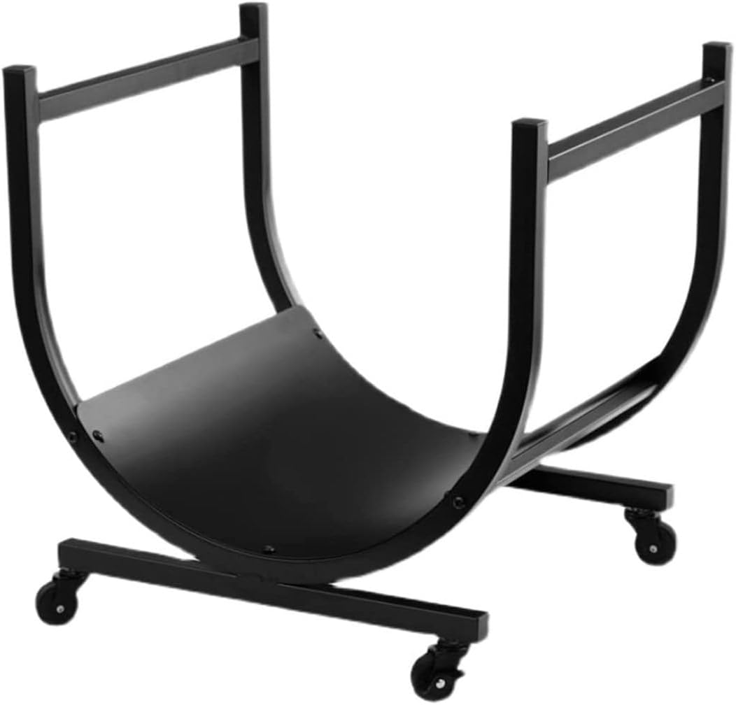 Firewood Holder Firewood Racks Outdoor Steel Wood Storage Log Store with Wheels Firewood Rack Indoor Fireplace Wood Log Store