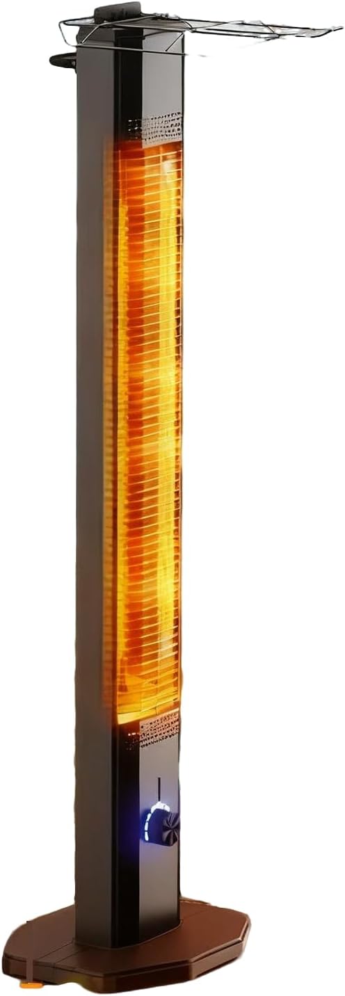 Outdoor Electric Patio Heater, 42-Inch 900W Infrared Tower Heater with Remote, 9 Heat Settings & 9H Timer, IPX5 Waterproof, Safety Lock, Tip-Over & Overheat Protection, Indoor & Outdoor Space Heater