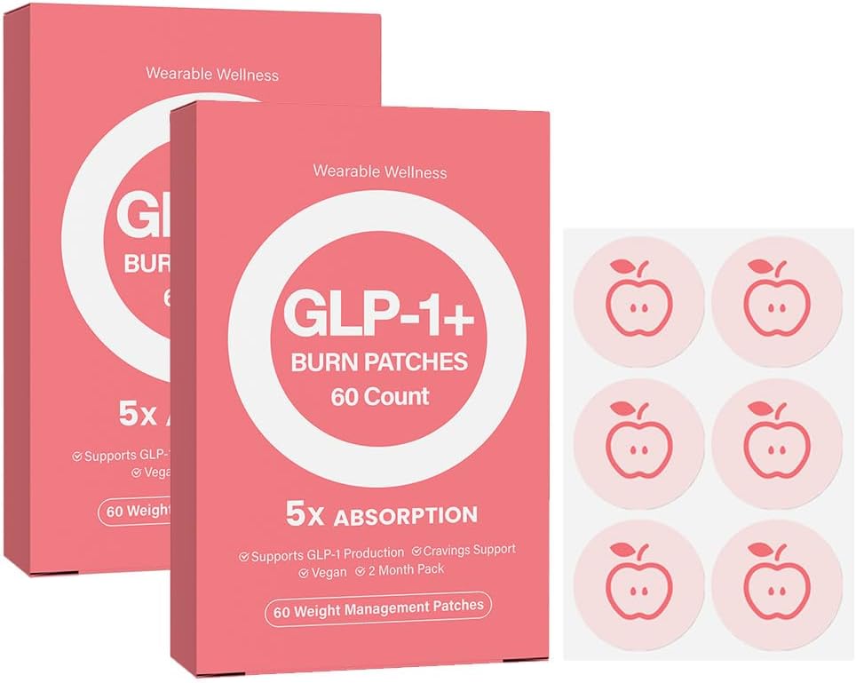 GLP-1 Support Patches for Women,GLP Patch Cosmetic,Natural Ingredients Patch,60 Count(Pack of 2)